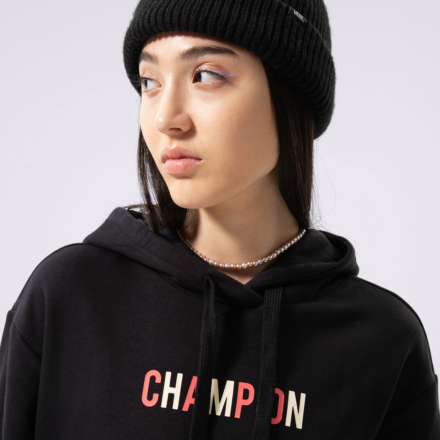 Дамски суичър CHAMPION СУИТЧЪР С КАЧУЛКА HOODED SWEATSHIRT 115991kk001 цвят черен