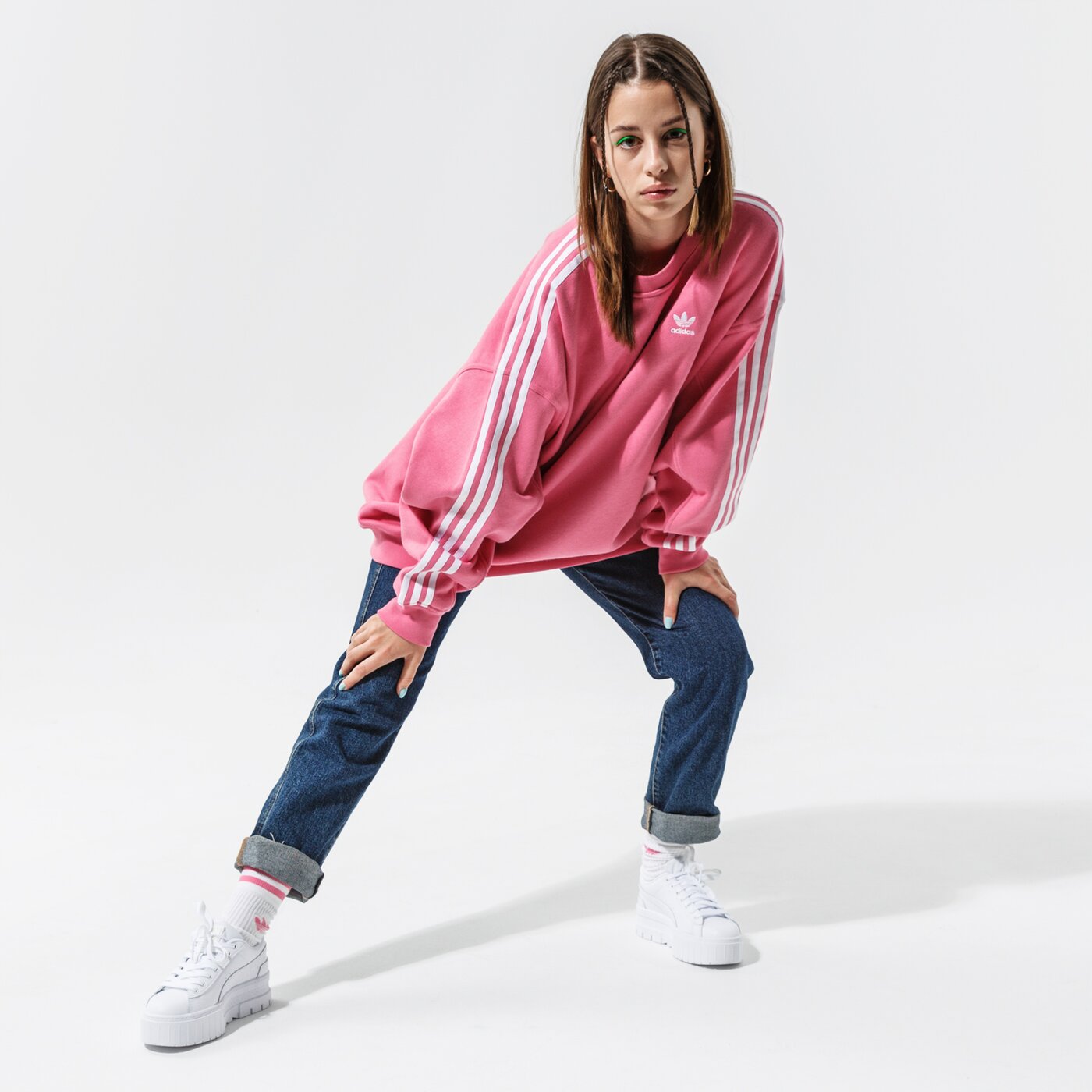 Дамски суичър ADIDAS СУИТЧЪР OS SWEATSHIRT h33542 цвят розов