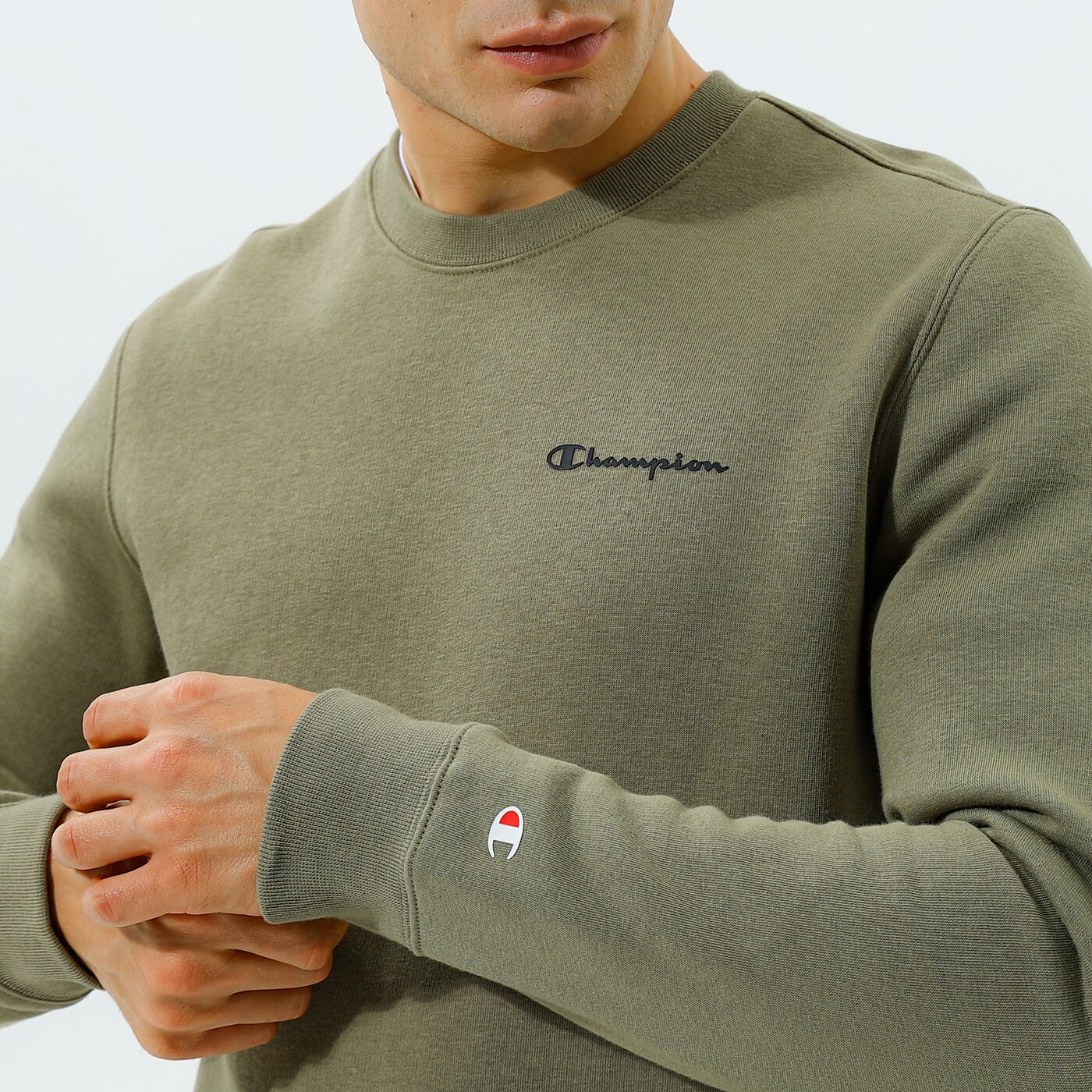 Мъжки суичър CHAMPION СУИТЧЪР CREWNECK SWEATSHIRT 214750gs044 цвят каки