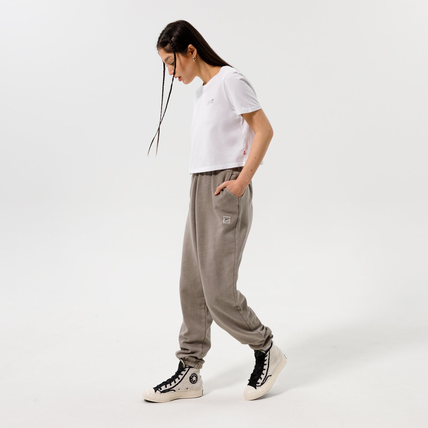 Дамска тениска LEVI'S ТЕНИСКА CROPPED JORDIE TEE a0785-0019 цвят бял