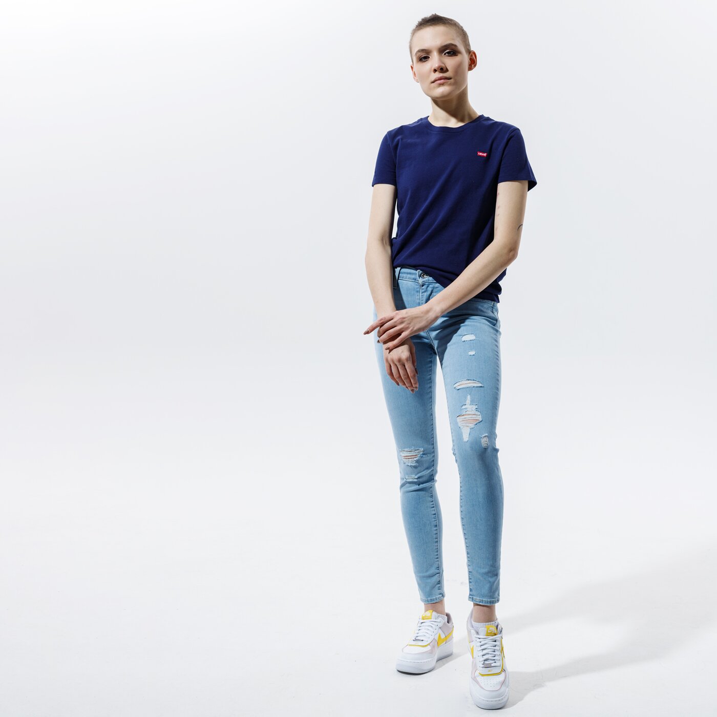 Дамски панталони LEVI'S ПАНТАЛОНИ 710 SUPER SKINNY 17778-0427 цвят син