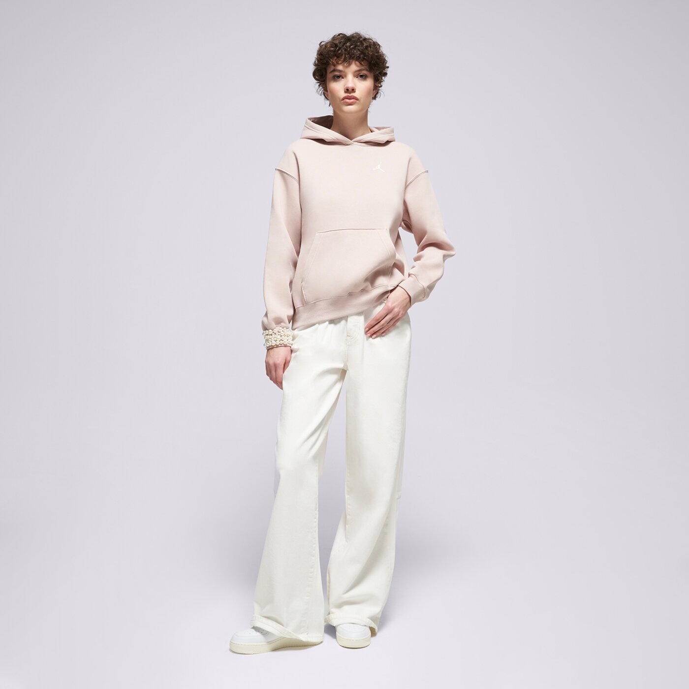 Дамски суичър JORDAN СУИТЧЪР С КАЧУЛКА W J BRK FLC PO 24 fv7071-292 цвят бежов