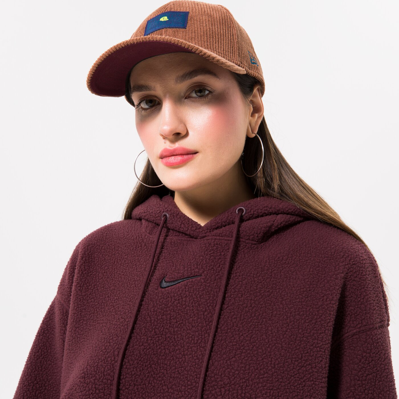 Дамски суичър NIKE СУИТЧЪР С КАЧУЛКА W NSW PLSH PO HOODIE dq6840-652 цвят бордо