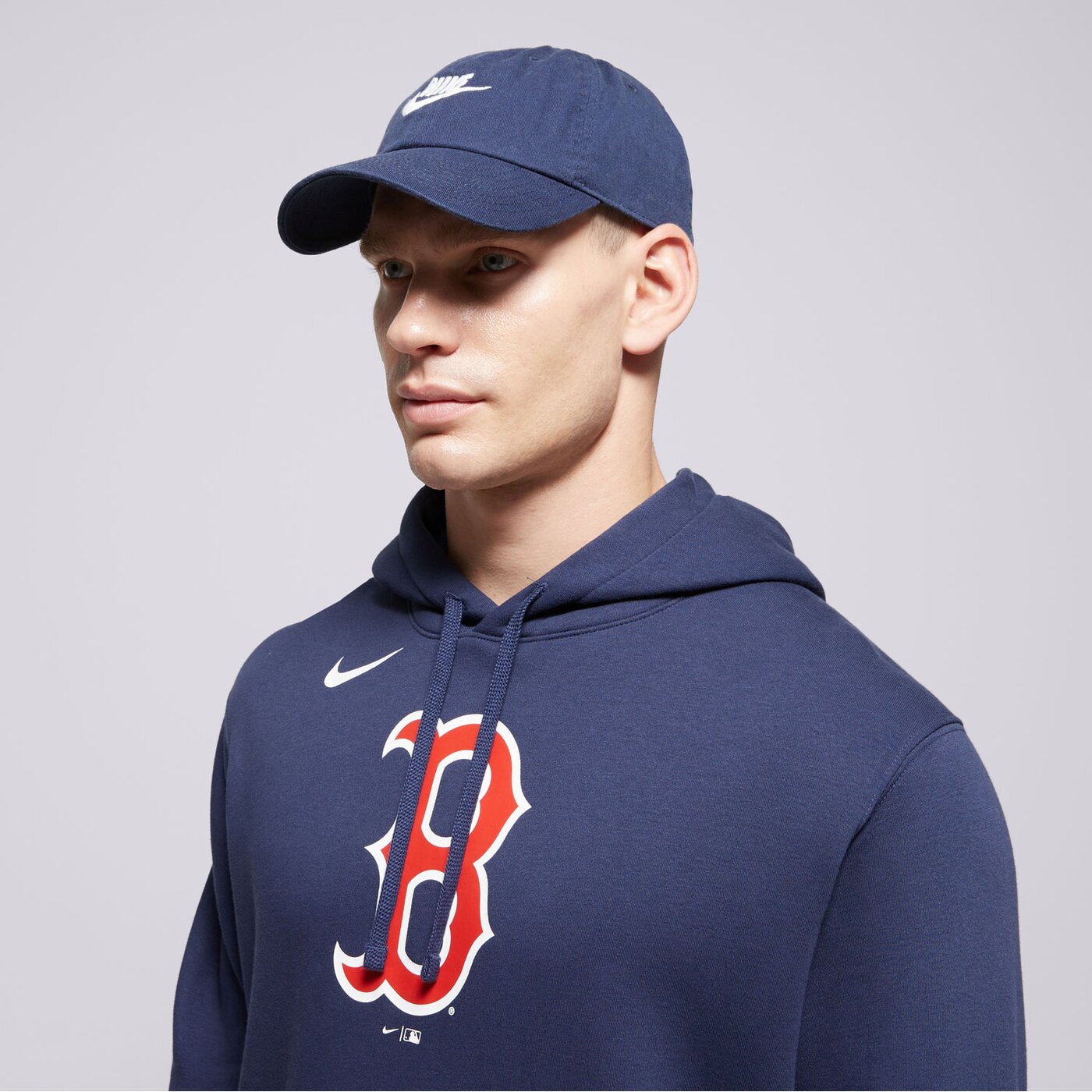 Мъжки суичър NIKE СУИТЧЪР С КАЧУЛКА MLB LOGO CLUB FLEECE HOOD BOSTON RED nkdk-44b-bq-ckx цвят тъмносин