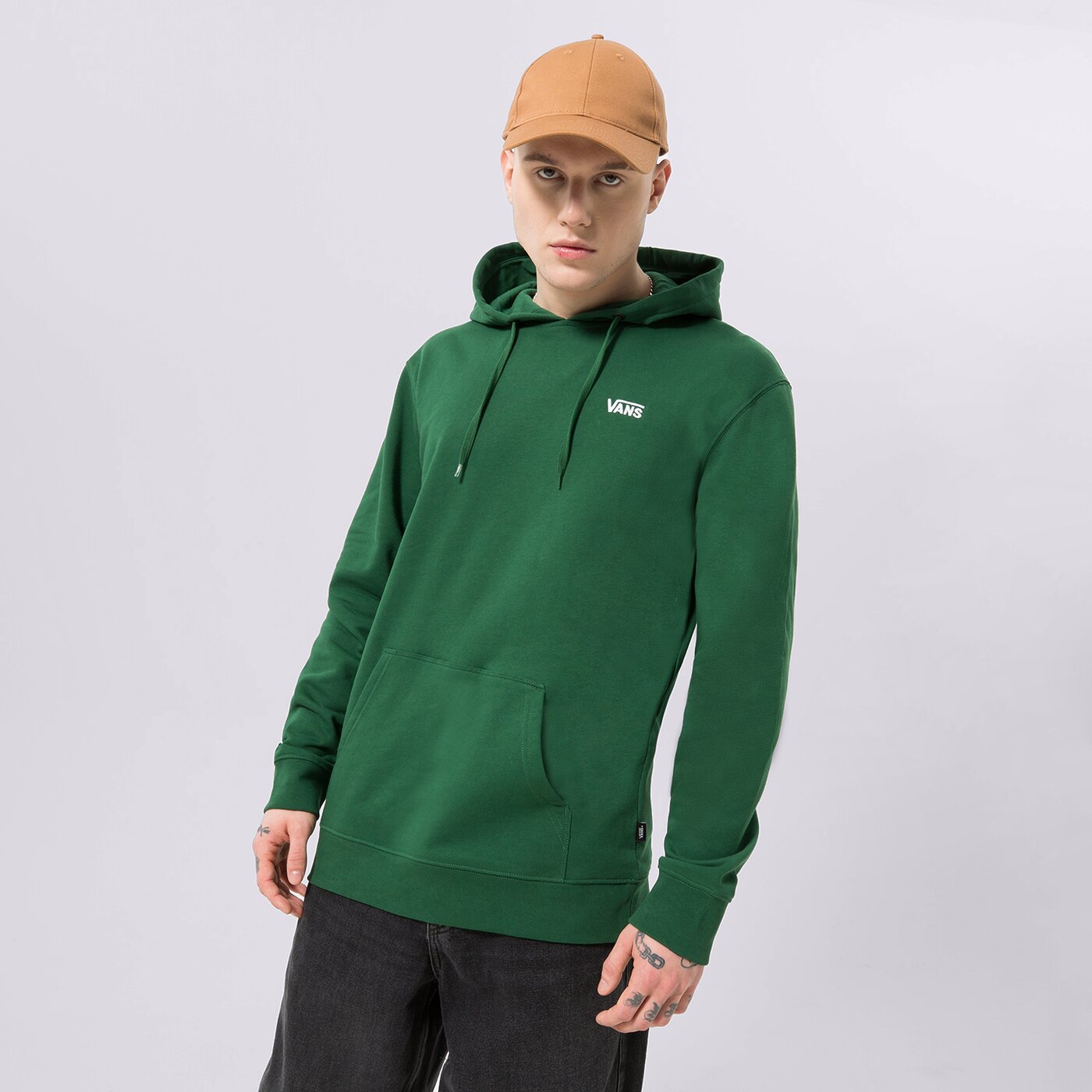 Мъжки суичър VANS СУИТЧЪР С КАЧУЛКА CORE BASIC PO FLEECE EDEN vn0a7ydv07w1 цвят зелен