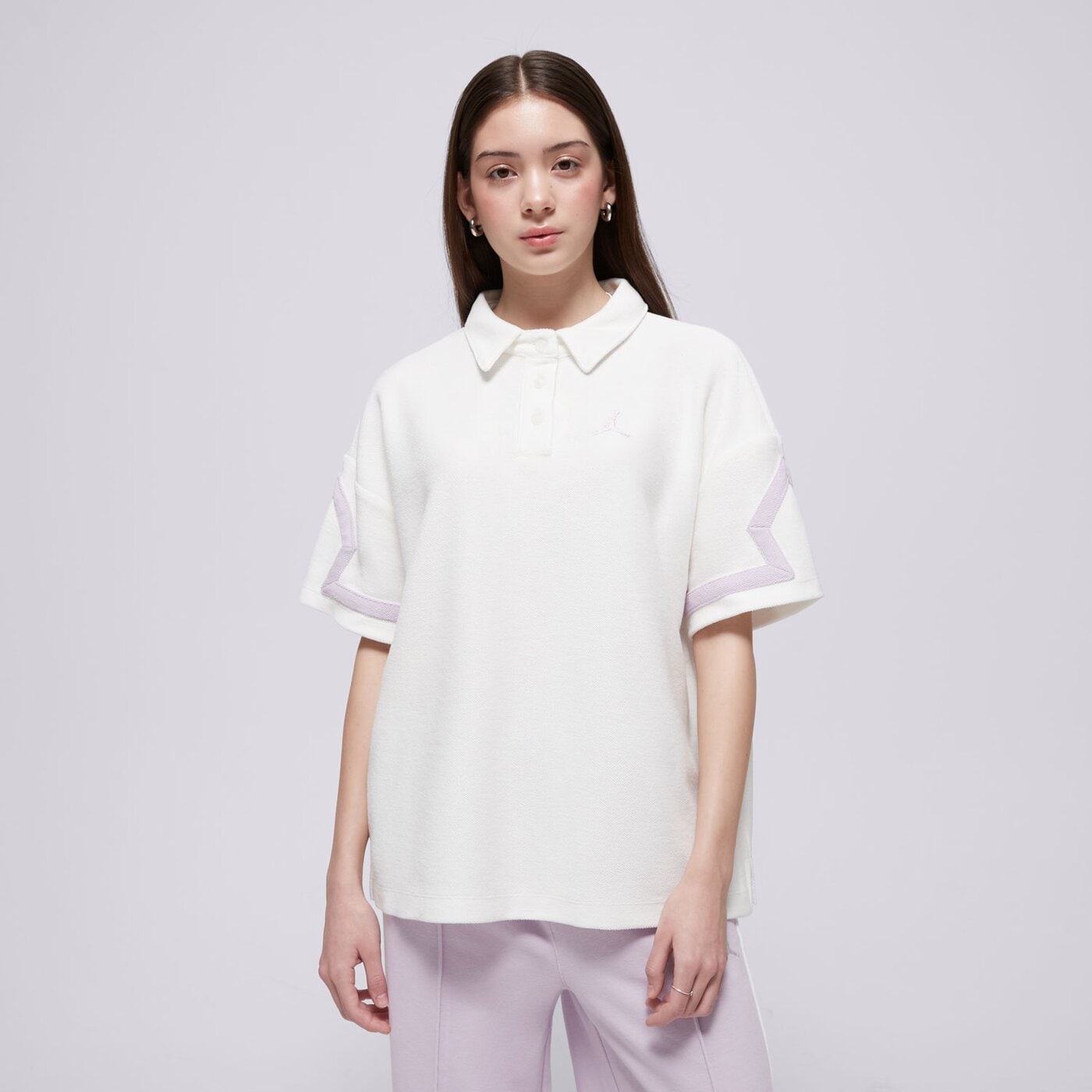 Детска тениска JORDAN ТЕНИСКА ТИП ПОЛО JDG KSA FT ТОП GIRL 45d813-782 цвят бежов