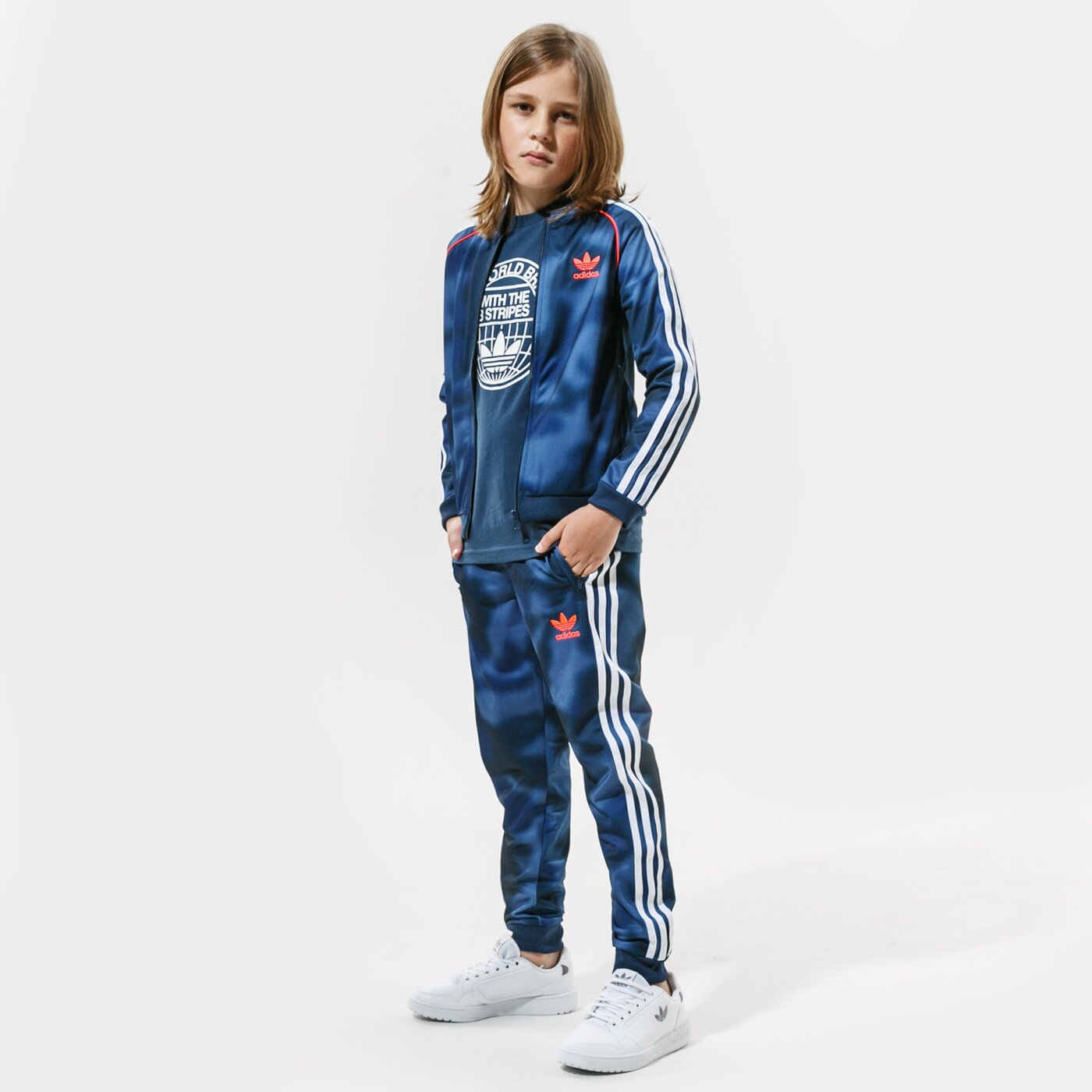 Детски суичър ADIDAS СУИТЧЪР СЪС ЗАКОПЧАВАНЕ SST ТОП MM MM gn4128 цвят тъмносин