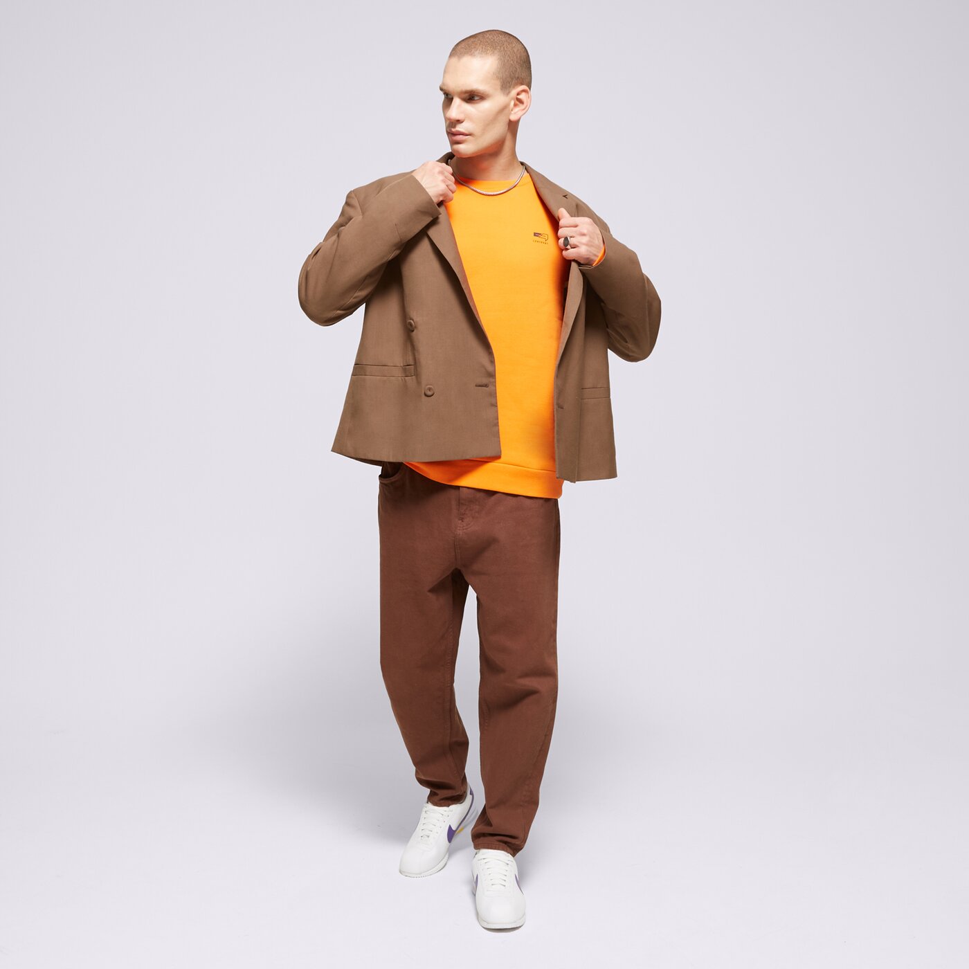 Мъжки суичър CONFRONT СУИТЧЪР SMALL LOGO CREW ORANGE cf321blm32002 цвят оранжев