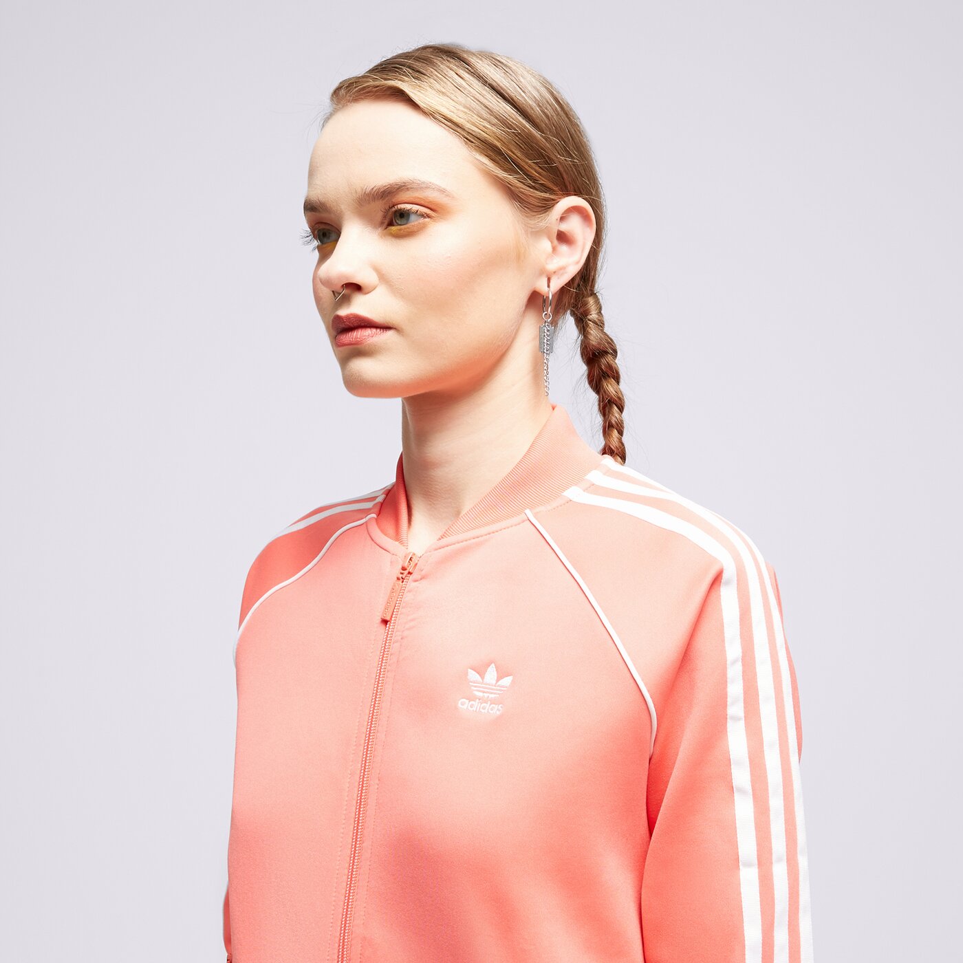 Дамски суичър ADIDAS СУИТЧЪР СЪС ЗАКОПЧАВАНЕ SST TRACKТОП PB he9564 цвят оранжев