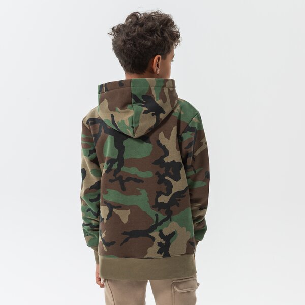 Детски суичър JORDAN СУИТЧЪР С КАЧУЛКА ESSENTIALS CAMO PO BOY 95a717-e4f цвят каки