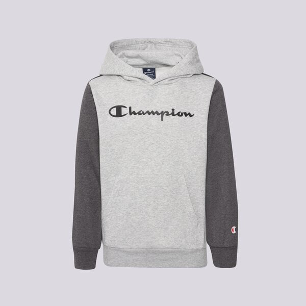 Детски суичър CHAMPION COLOUR BLOCK TAPE OVERHEAD HOODIE JUNIOR  306268em006 цвят сив