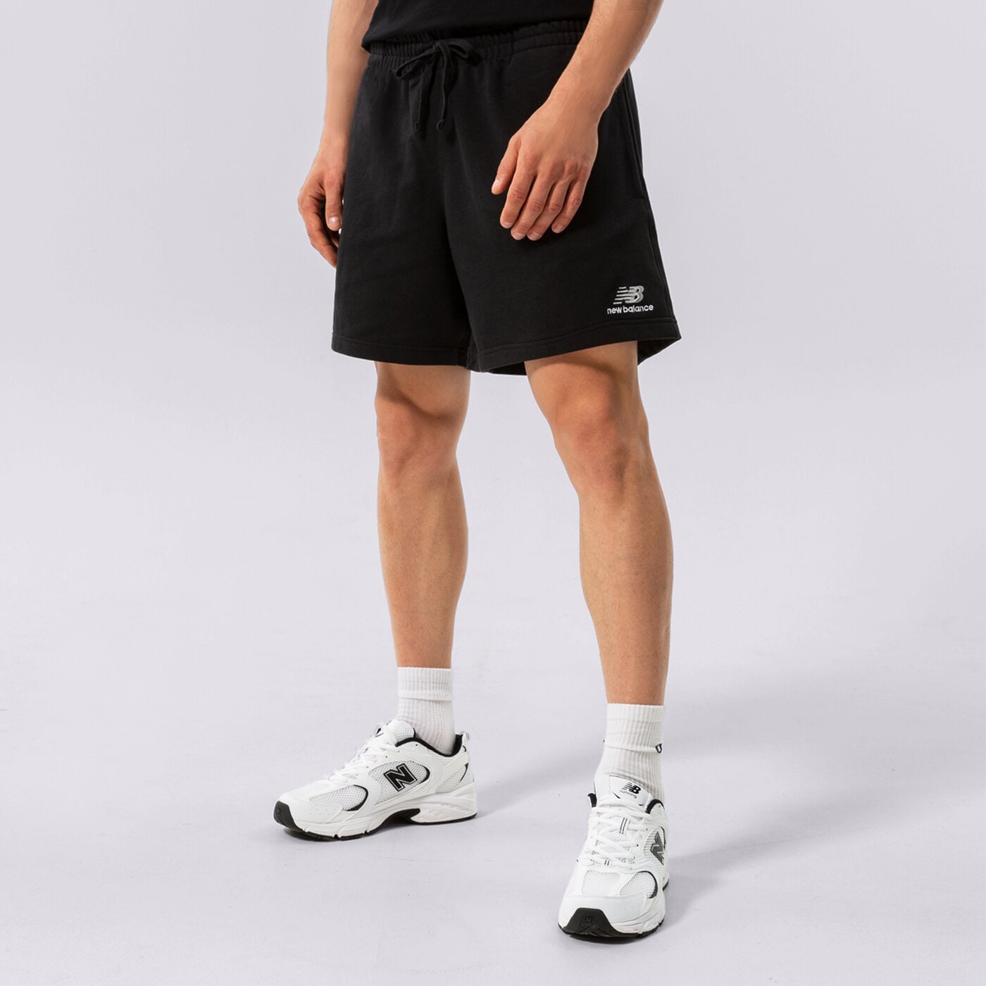 Мъжки къси панталони NEW BALANCE ШОРТИ NB ESSENTIALS UNI-SSENTIALS FLEECE SHORT us21500bk цвят черен