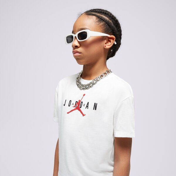 Детска тениска JORDAN ТЕНИСКА MJ HBR SUSTAINABLE TEE GIRL 45b923-001 цвят бял