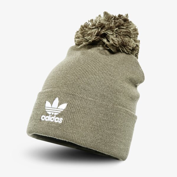 Дамска зимна шапка ADIDAS ЗИМНА ШАПКА AC BOBBLE KNIT gl7482 цвят каки