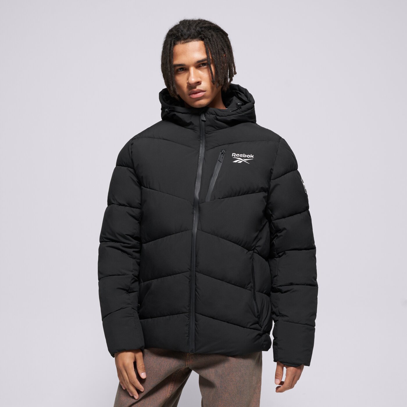 Мъжко зимно яке REEBOK ЯКЕ ЗИМНО STRETCH PUFFER JACKET omrb1567_black цвят черен