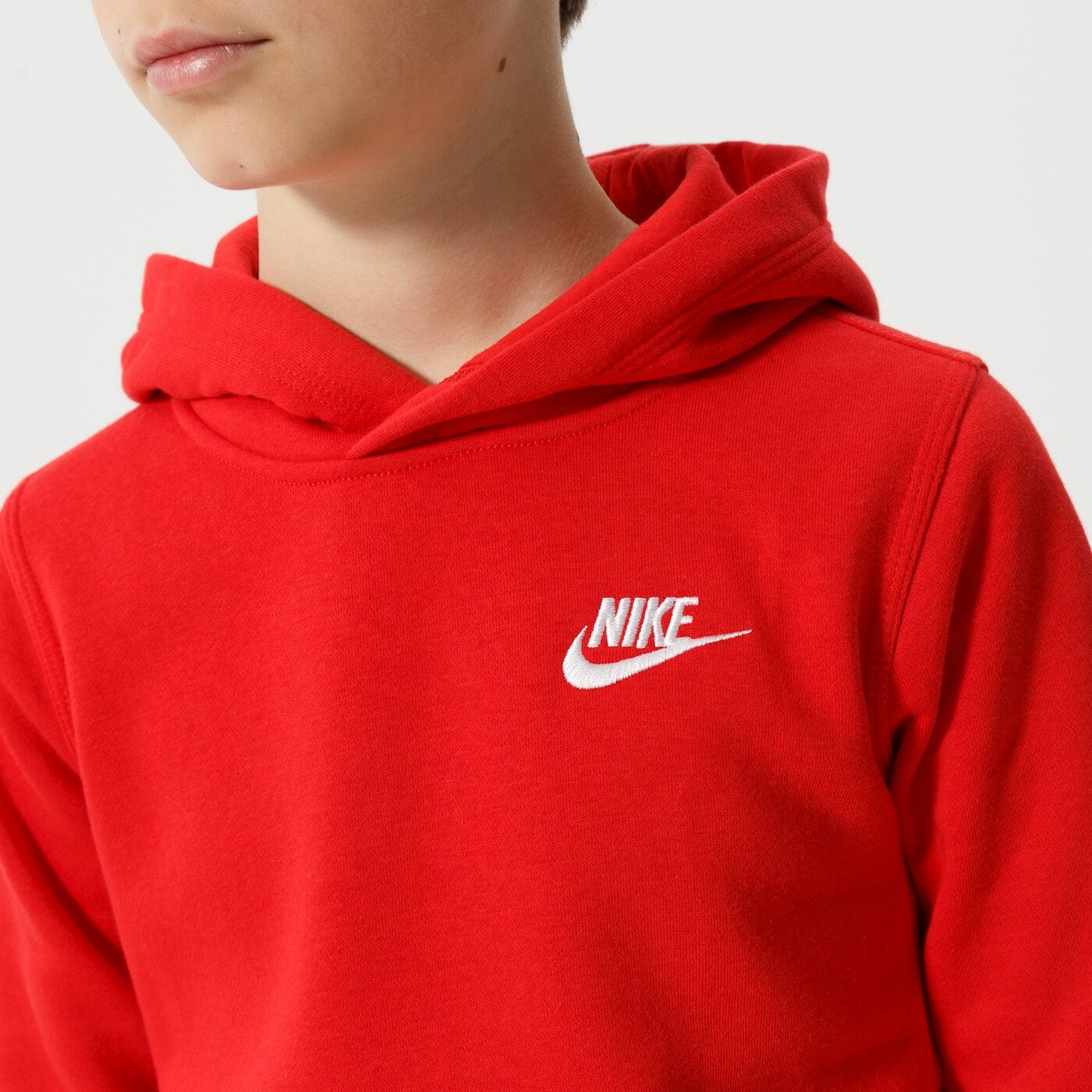 Детски суичър NIKE FRANCHISE OVERHEAD HOODIE JUNIOR SWEATSHIRT bv3757-657 цвят червен