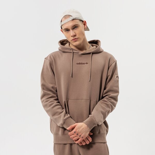 Мъжки суичър ADIDAS СУИТЧЪР С КАЧУЛКА TREFOIL LINEAR LABEL HOODIE hm2652 цвят кафяв