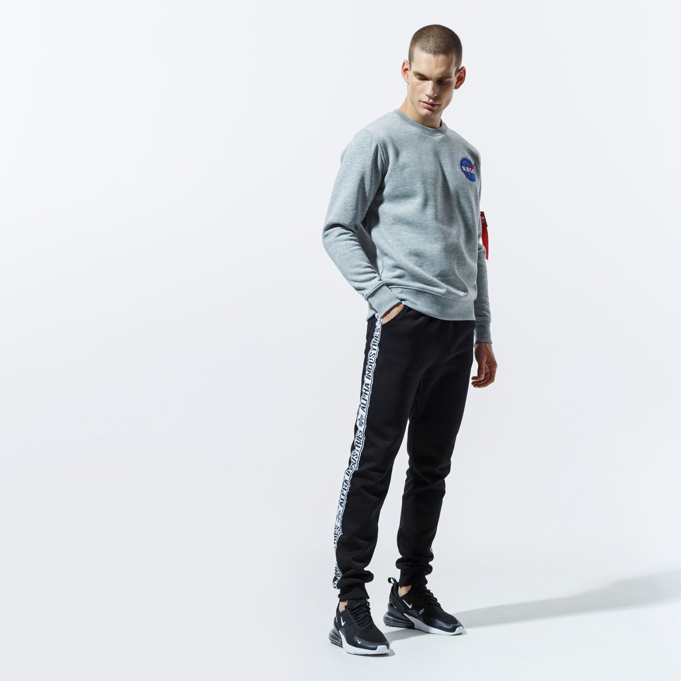 Мъжки суичър ALPHA INDUSTRIES СУИТЧЪР SPACE SHUTTLE SWEATER 178307-17 цвят сив