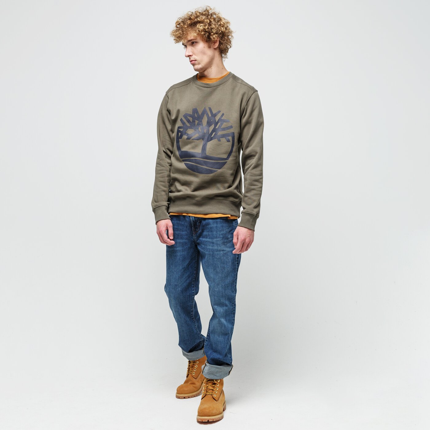 Мъжки суичър TIMBERLAND СУИТЧЪР YC CORE TREE LOGO CREW NECK SWEATSHIRT tb0a2bj8z281 цвят каки