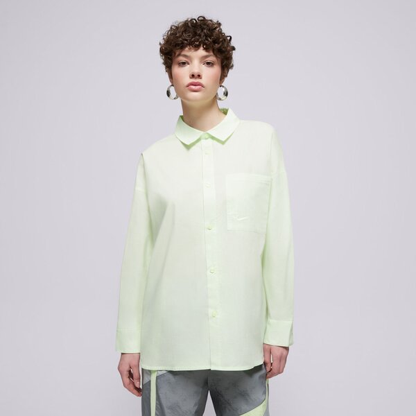 NIKE РИЗА W NSW NK CHLL PPLN LS BTN ТОП hj0715-701 цвят зелен