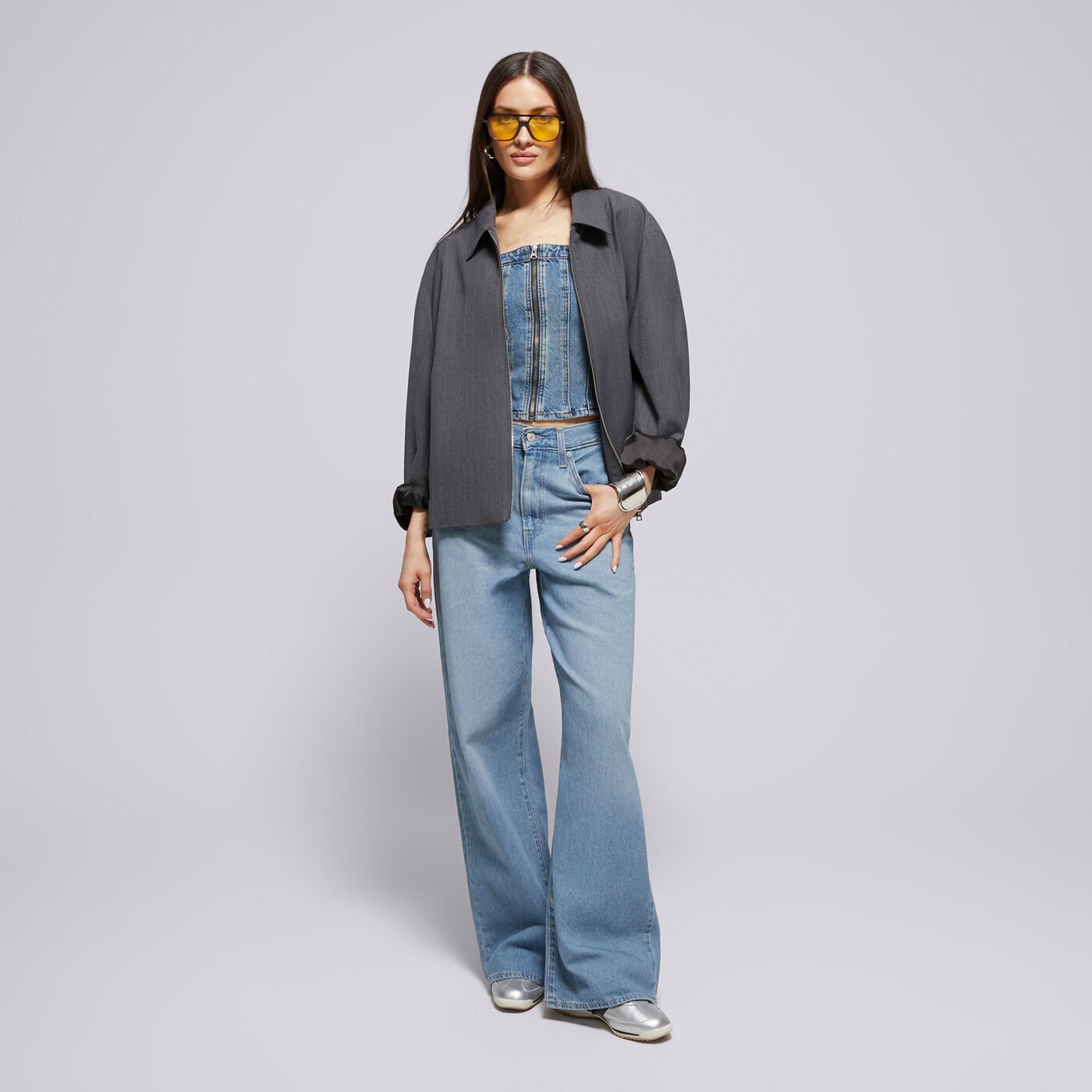 Дамска тениска LEVI'S ТОП SCULPTED BUSTIER MED. 001w4-0002 цвят син