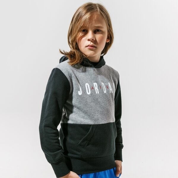 Детски суичър JORDAN СУИТЧЪР С КАЧУЛКА JDB JUMPMAN AIR FT PO BOY 95a287-geh цвят сив