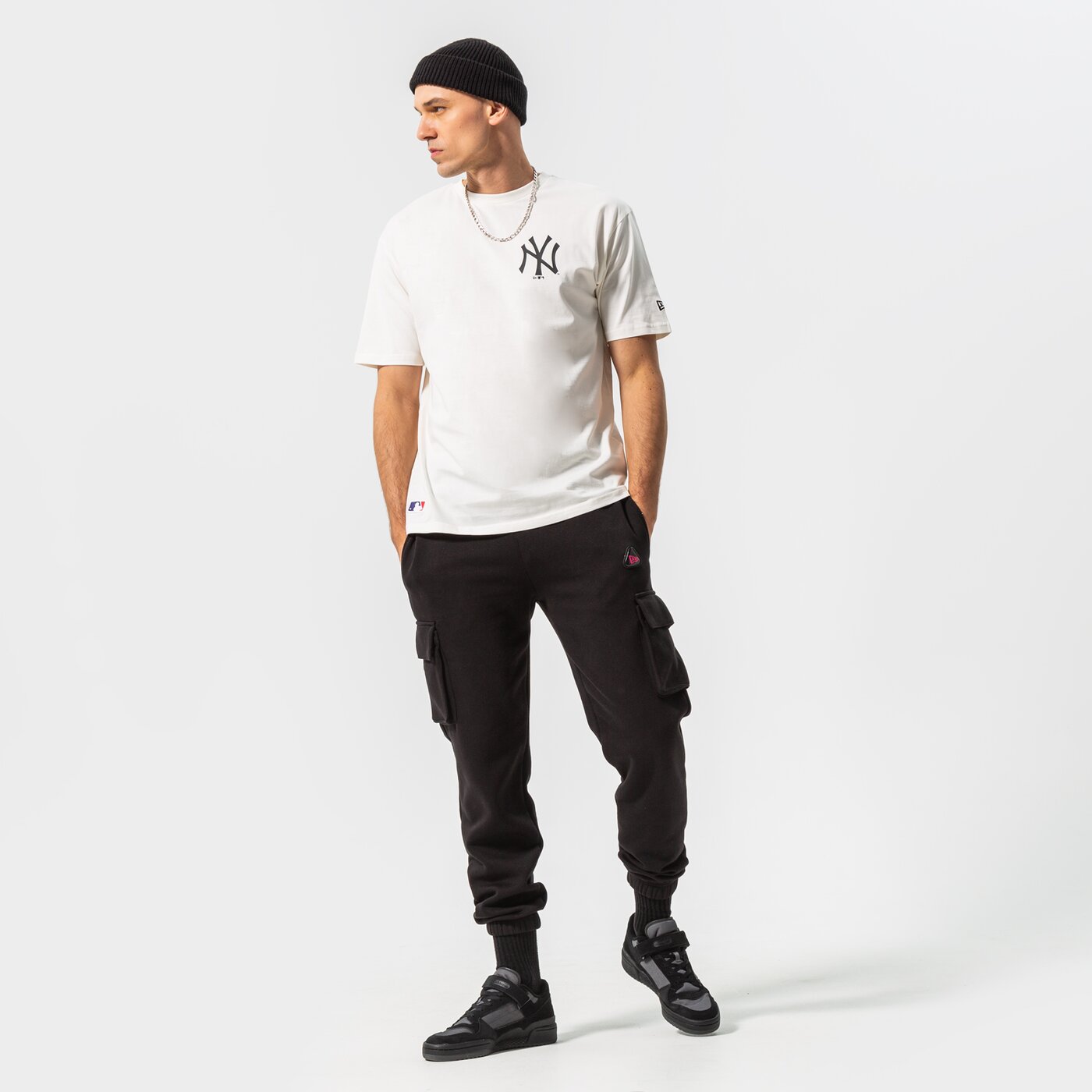 Мъжка тениска NEW ERA ТЕНИСКА MLB BIG LOGO OVERSIZED TEE NYY NEW YORK YANK 12195449 цвят бежов