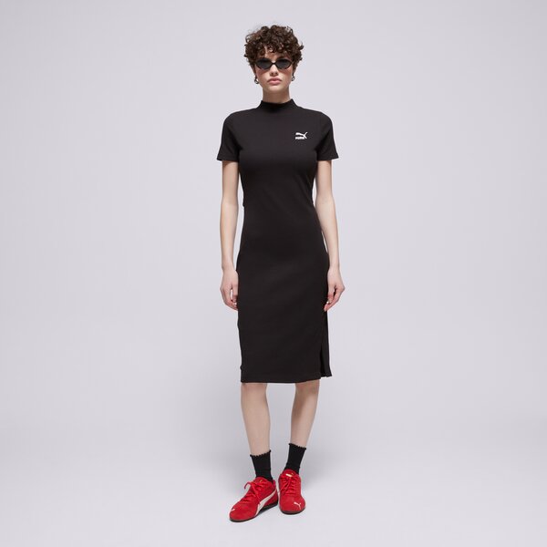 Дамски PUMA РОКЛЯ CLASSICS RIBBED 62425601 цвят черен