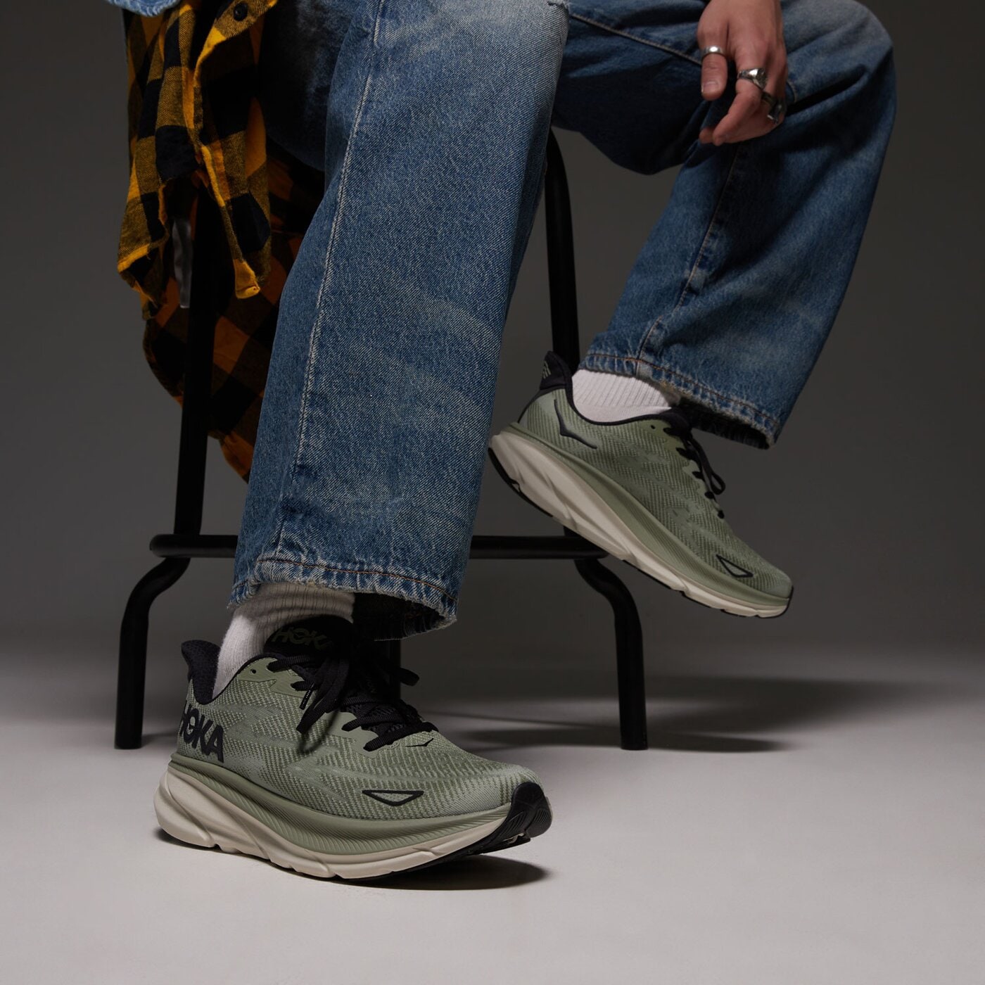 Мъжки маратонки за бягане HOKA CLIFTON 9 1127895ssfr цвят зелен