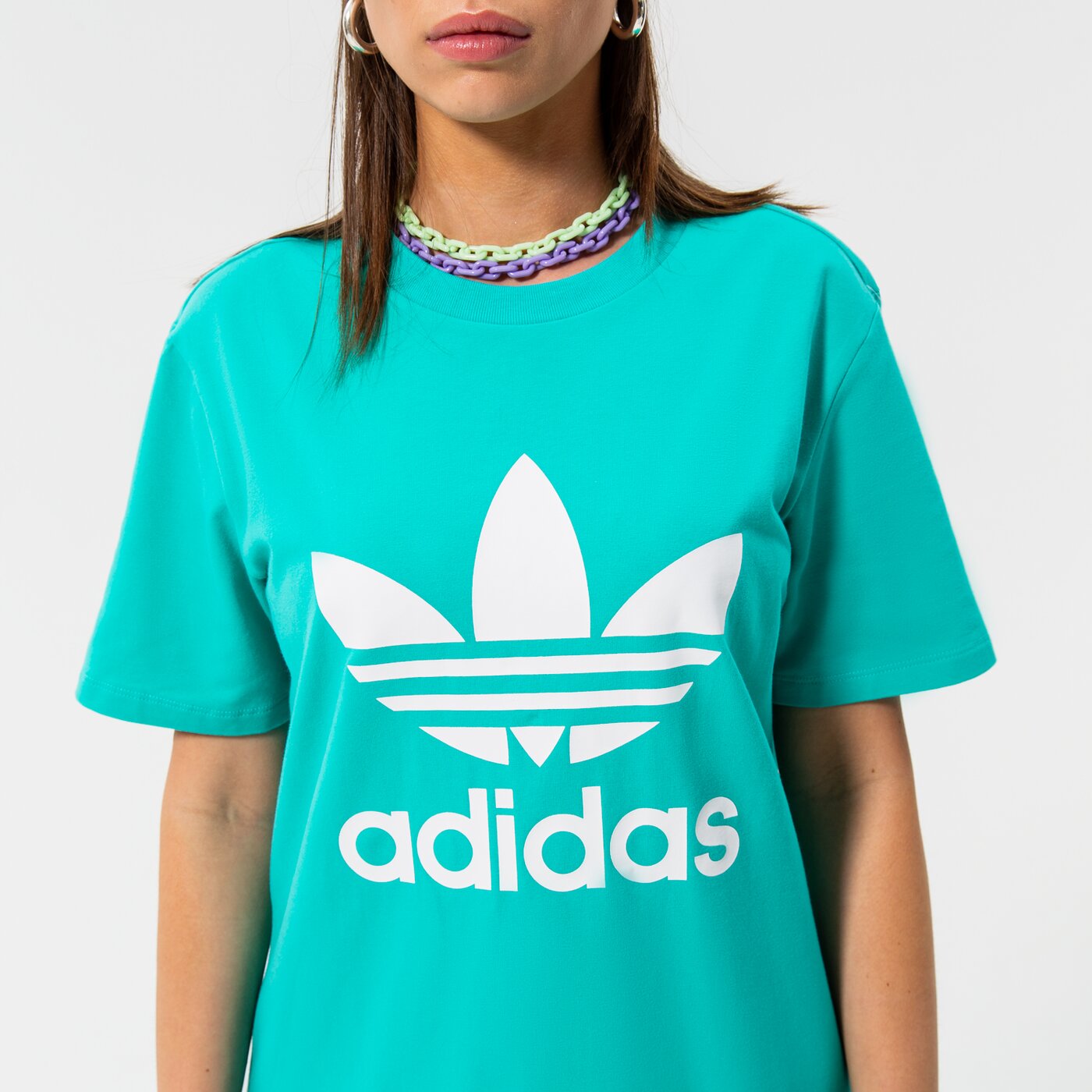 Adidas ТЕНИСКА Trefoil Tee He6869 Дамски Цвят зелен Модни Тениски Дрехи