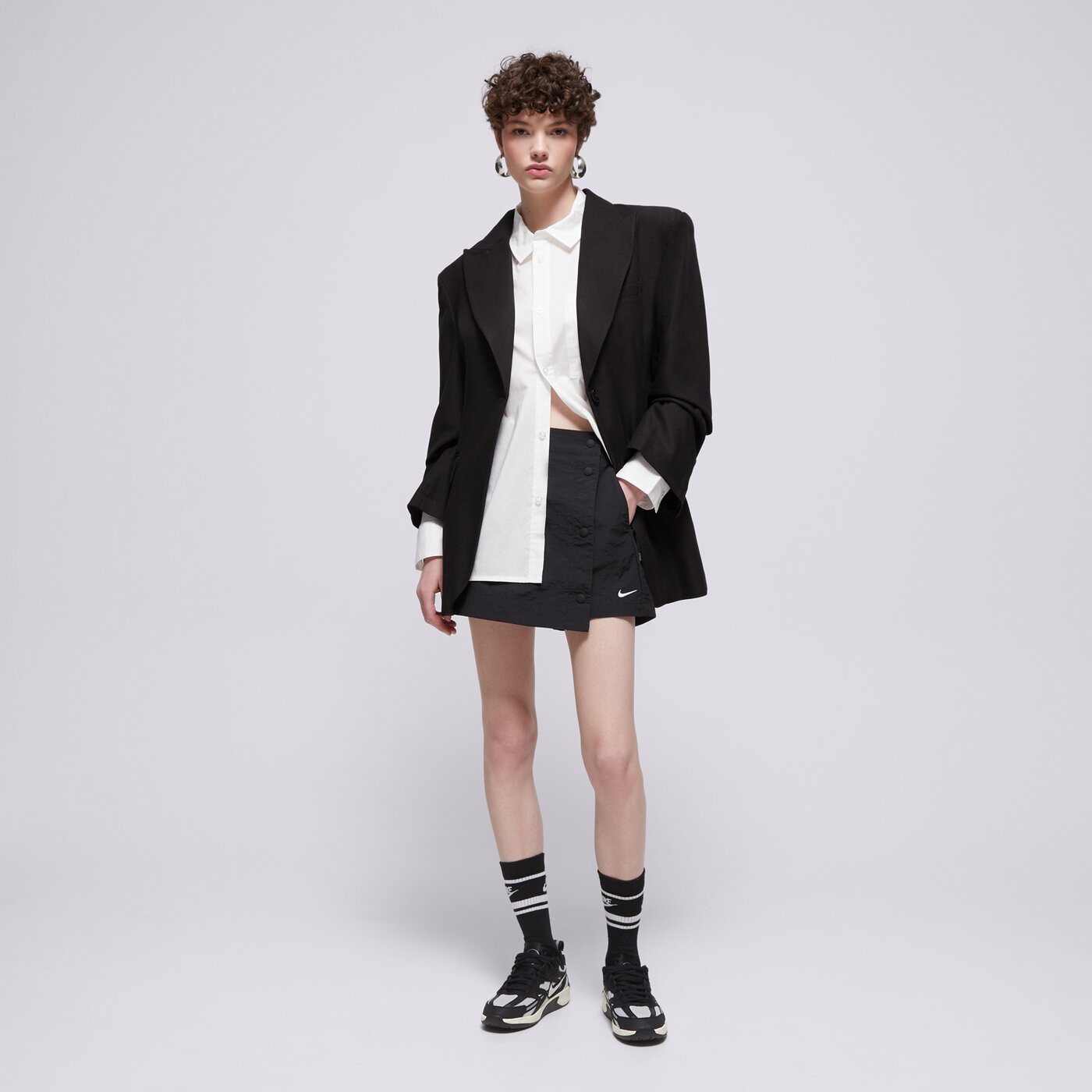 NIKE РИЗА W NSW NK CHLL PPLN LS BTN ТОП hj0715-100 цвят бял