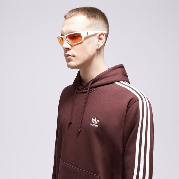 Мъжки суичър ADIDAS СУИТЧЪР С КАЧУЛКА 3-STRIPES HOODY ii5768 цвят кафяв