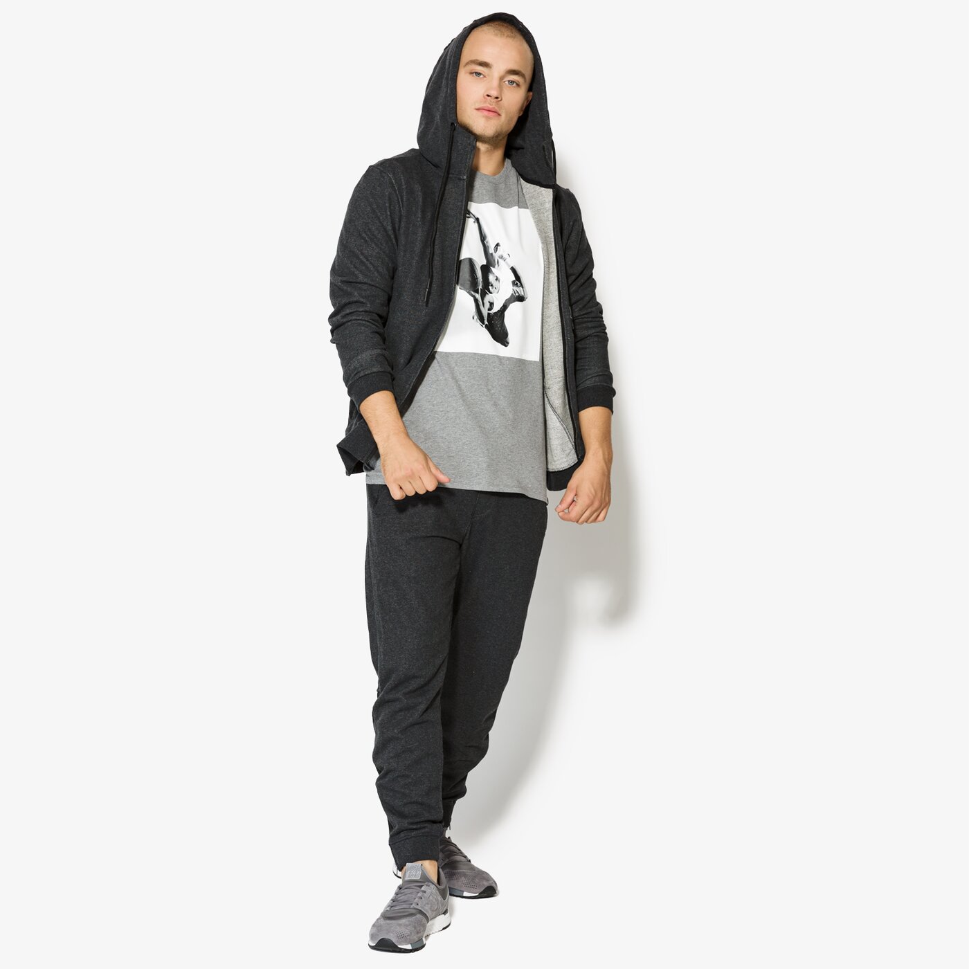 Мъжки суичър CONFRONT СУИТЧЪР TURMERIC cf37blm24001 цвят сив