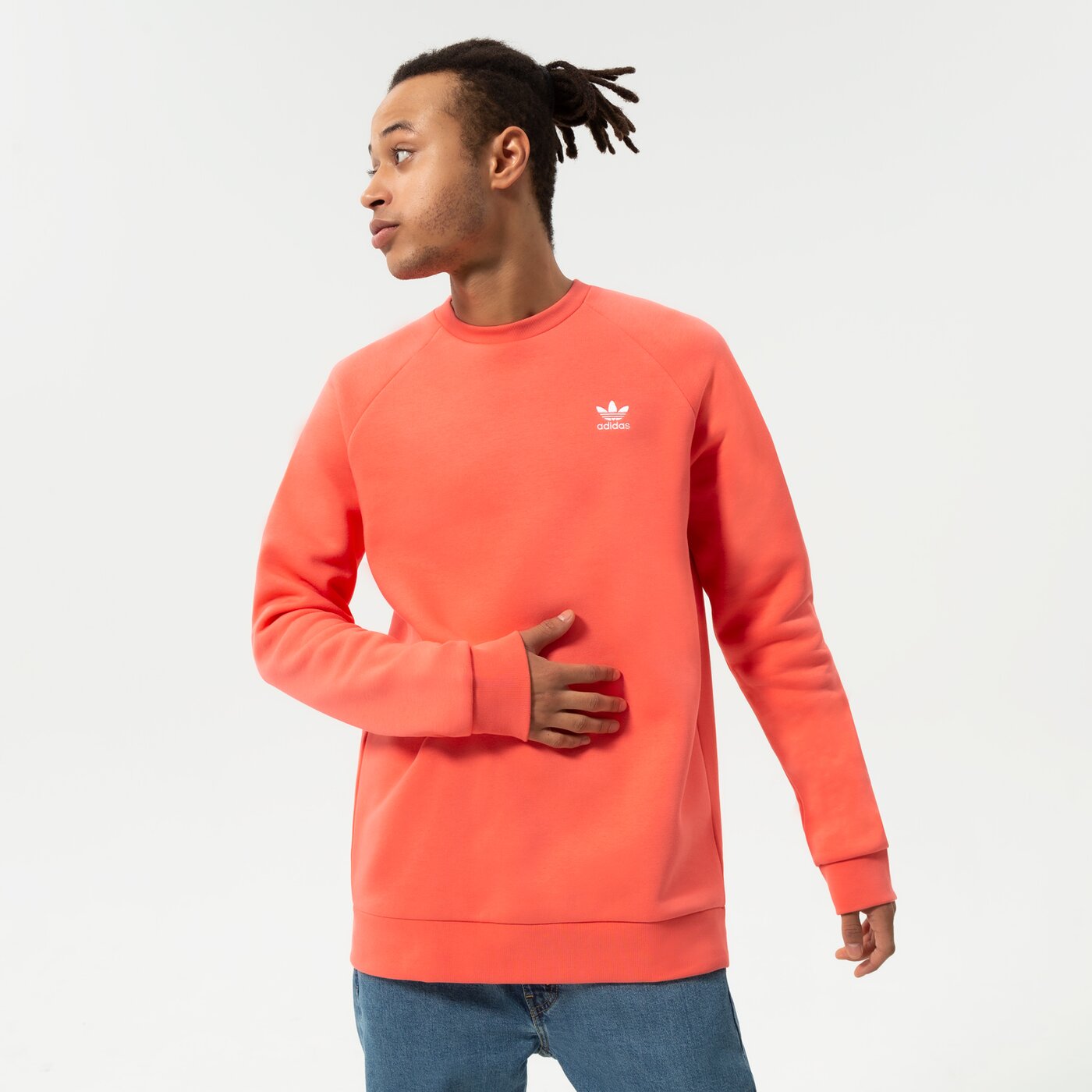 Мъжки суичър ADIDAS СУИТЧЪР ESSENTIAL CREW he9424 цвят розов