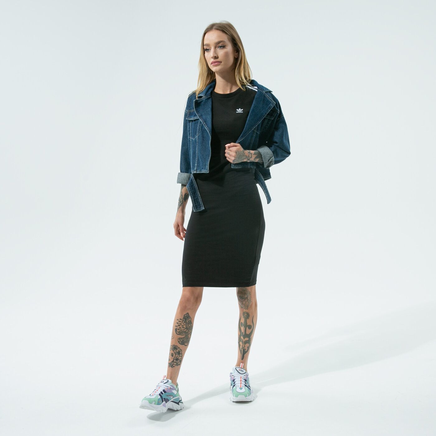 Дамски ADIDAS РОКЛЯ 3 STRIPES АНЦУГS h38732 цвят черен