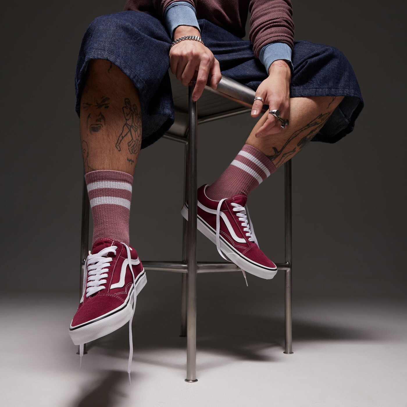 Мъжки маратонки VANS OLD SKOOL  vn000cr5zcf цвят бордо