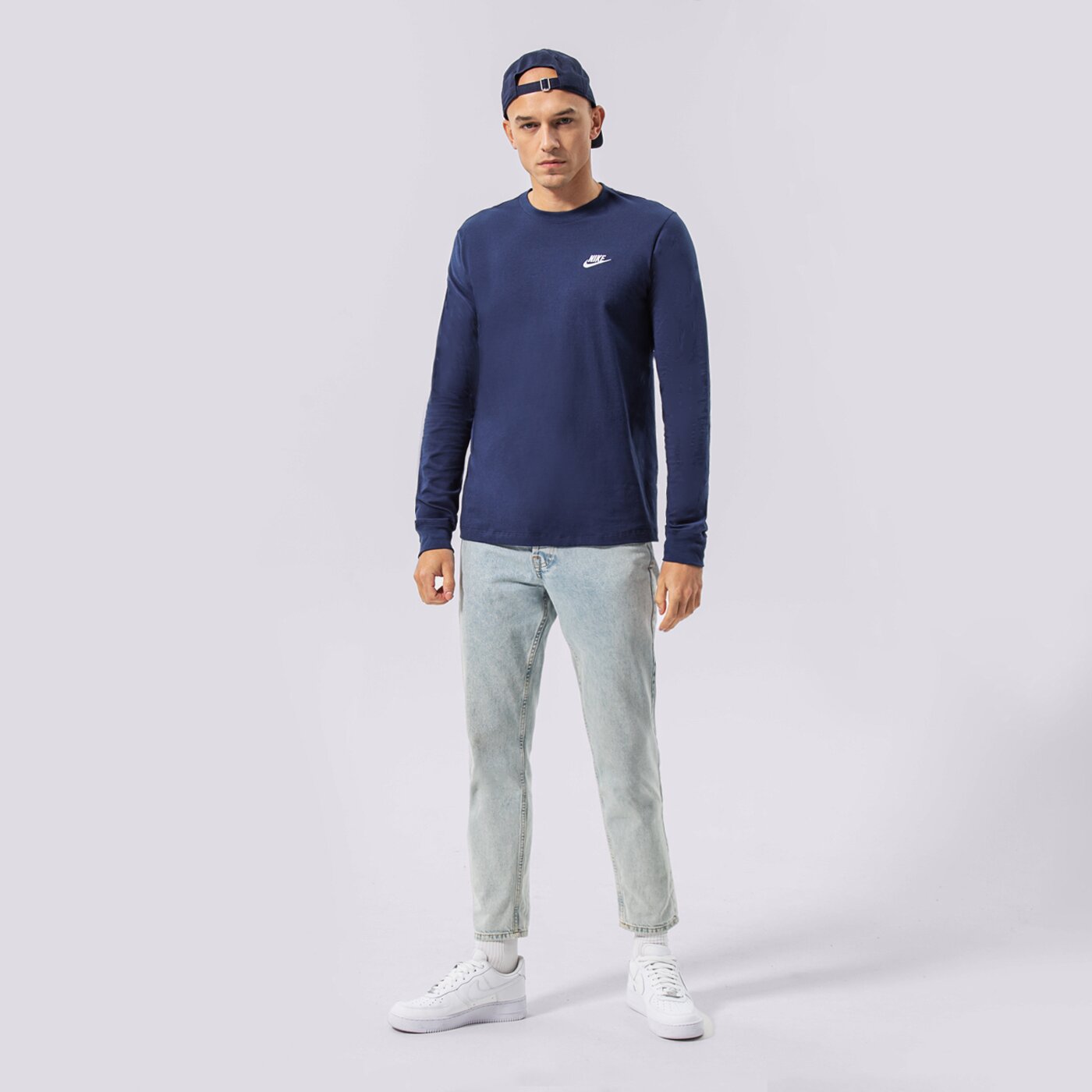 Мъжка тениска NIKE ТЕНИСКА NSW CLUB LONG-SLEEVE TEE ar5193-410 цвят тъмносин