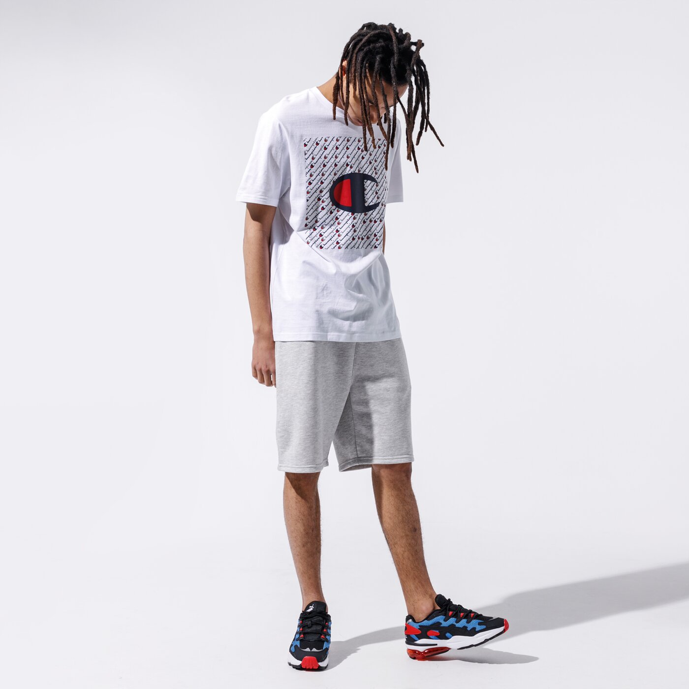 Мъжка тениска CHAMPION ТЕНИСКА ALL OVER SQUARE TEE 215281ww001 цвят бял