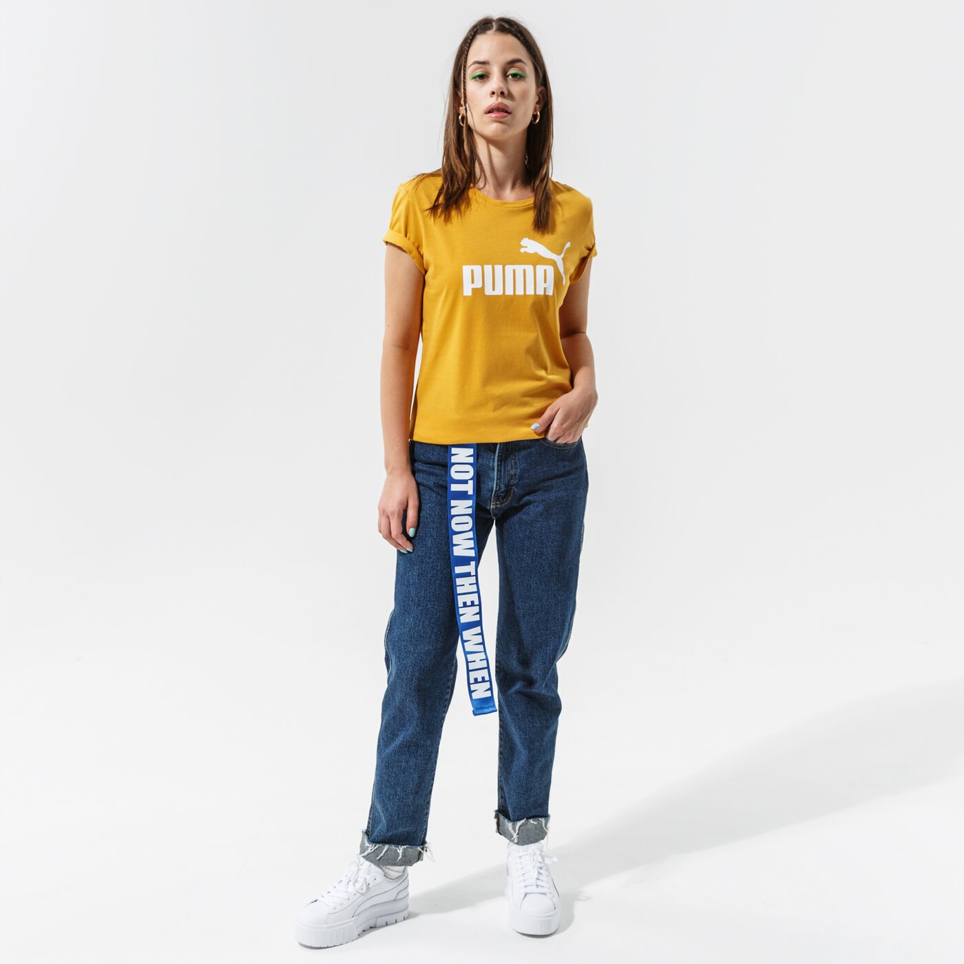 Дамска тениска PUMA ТЕНИСКА ESS LOGO TEE (S) - MINERAL YELLOW 58677537 цвят жълт