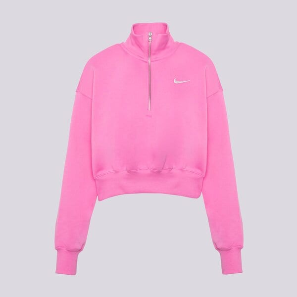 Дамски суичър NIKE СУИТЧЪР СЪС ЗАКОПЧАВАНЕ   W NSW PHNX FLC QZ CROP dq5767-675 цвят розов