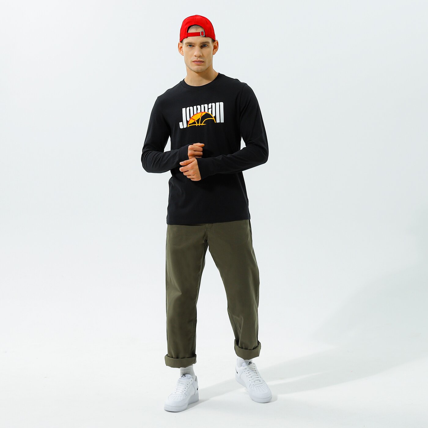 Мъжка тениска JORADAN ТЕНИСКА M J SPRT DNA LS CREW dc9771-010 цвят черен