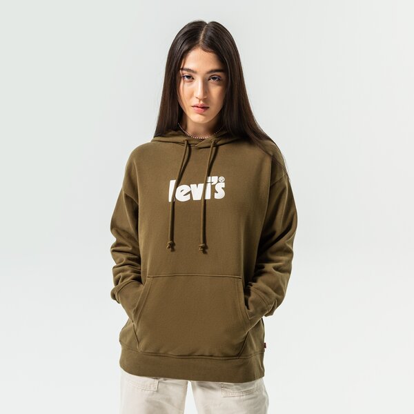 Дамски суичър LEVI'S СУИТЧЪР С КАЧУЛКА GRAPHIC STANDARD HOODIE 18487-0165 цвят каки