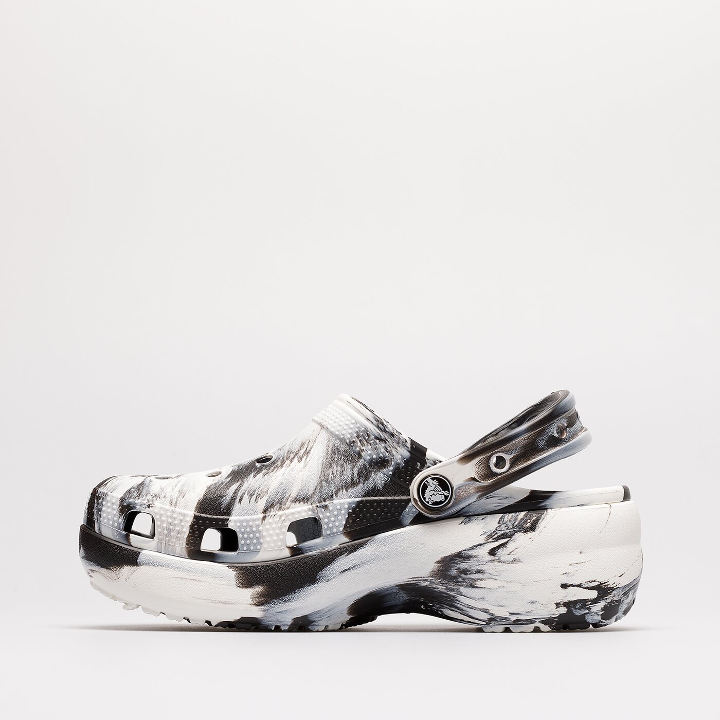 Дамски чехли и сандали CROCS PLATFORM MARBLED 207176-bw цвят черен