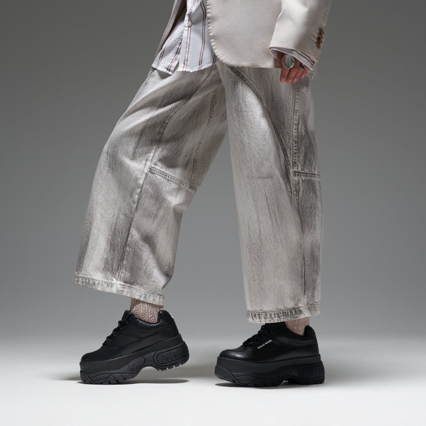 Дамски маратонки NAKED WOLFE SPORTY nwsportyblack цвят черен