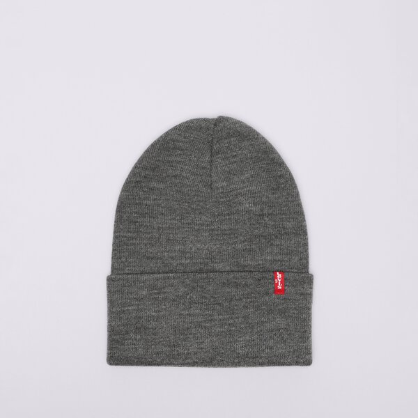 Дамска зимна шапка LEVI'S ШАПКА SLOUCHY RED TAB BEANIE 77138-0888 цвят сив
