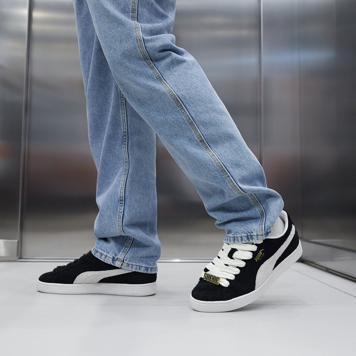 Мъжки маратонки PUMA SUEDE FAT LACE 39316703 цвят черен