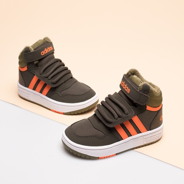 Детски маратонки ADIDAS HOOPS MID 3.0 FUR AC I  gw4480 цвят каки