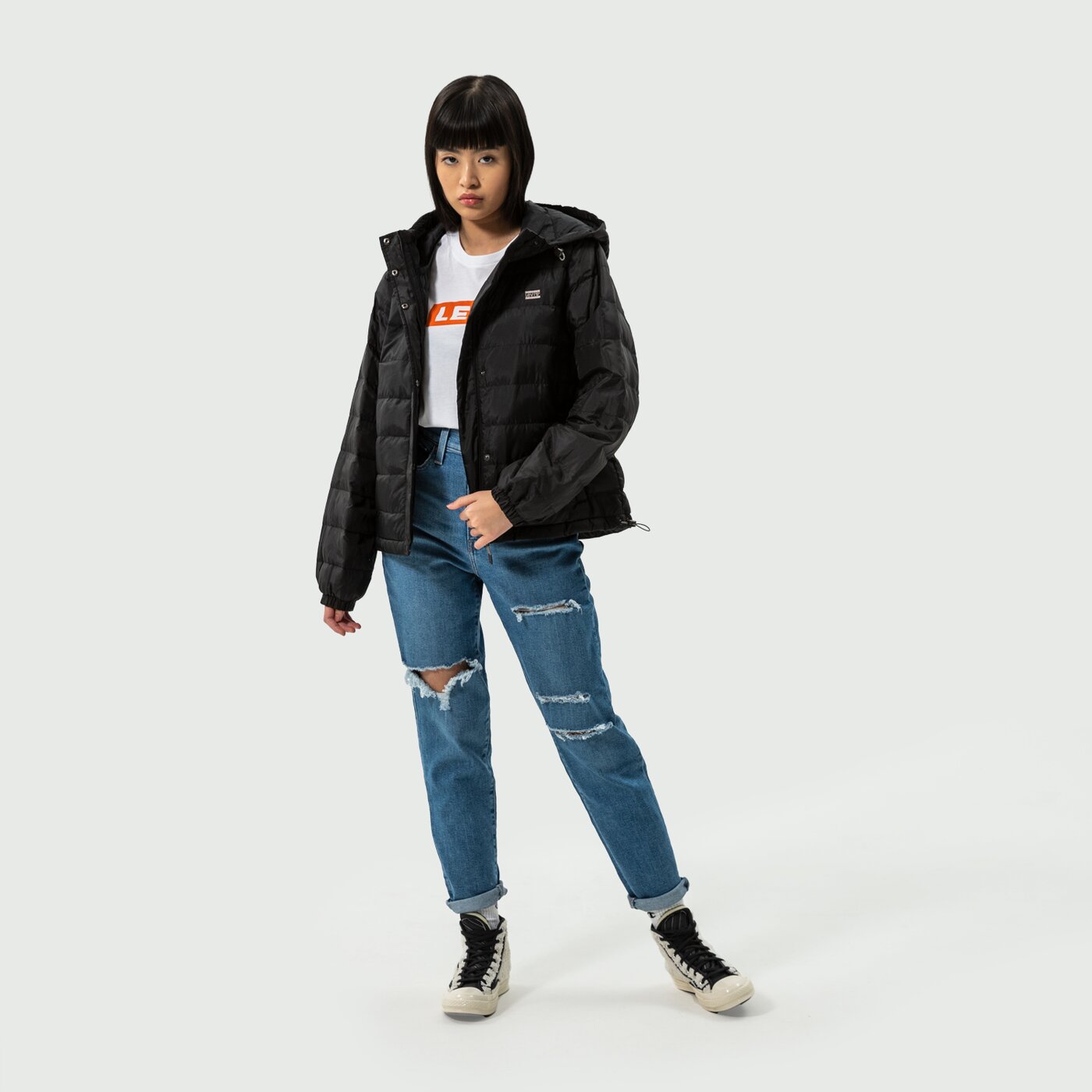 Дамско преходно яке LEVI'S ЯКЕ EDIE PACKABLE JACKET a0675-0000 цвят черен