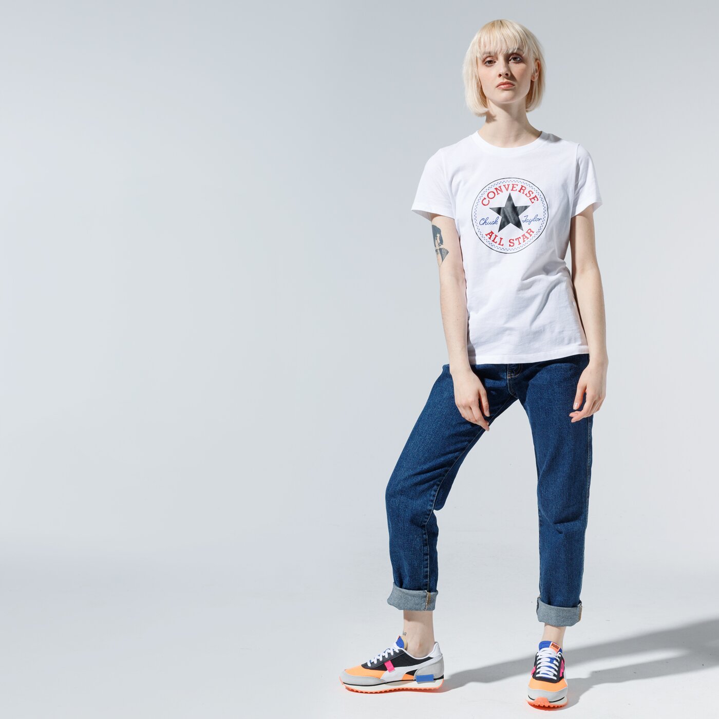 Дамска тениска CONVERSE ТЕНИСКА CHUCK PATCH NOVA TEE 10017759-a04 цвят бял