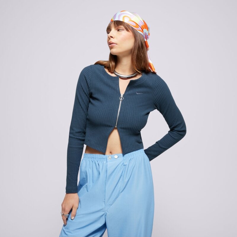 NIKE ПУЛОВЕР W NSW NK CHLL KNT RIB FZ CRDGN